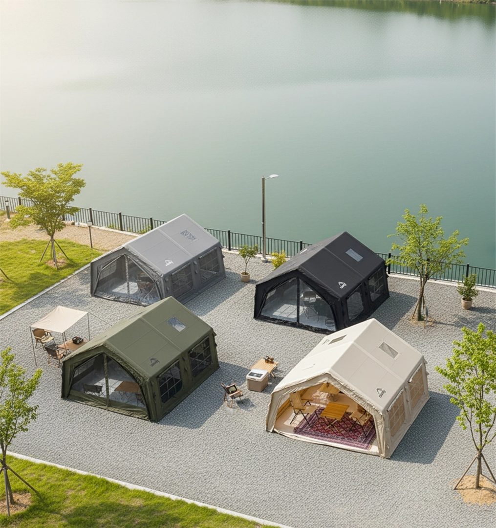 Coody inflatable tents aerial view