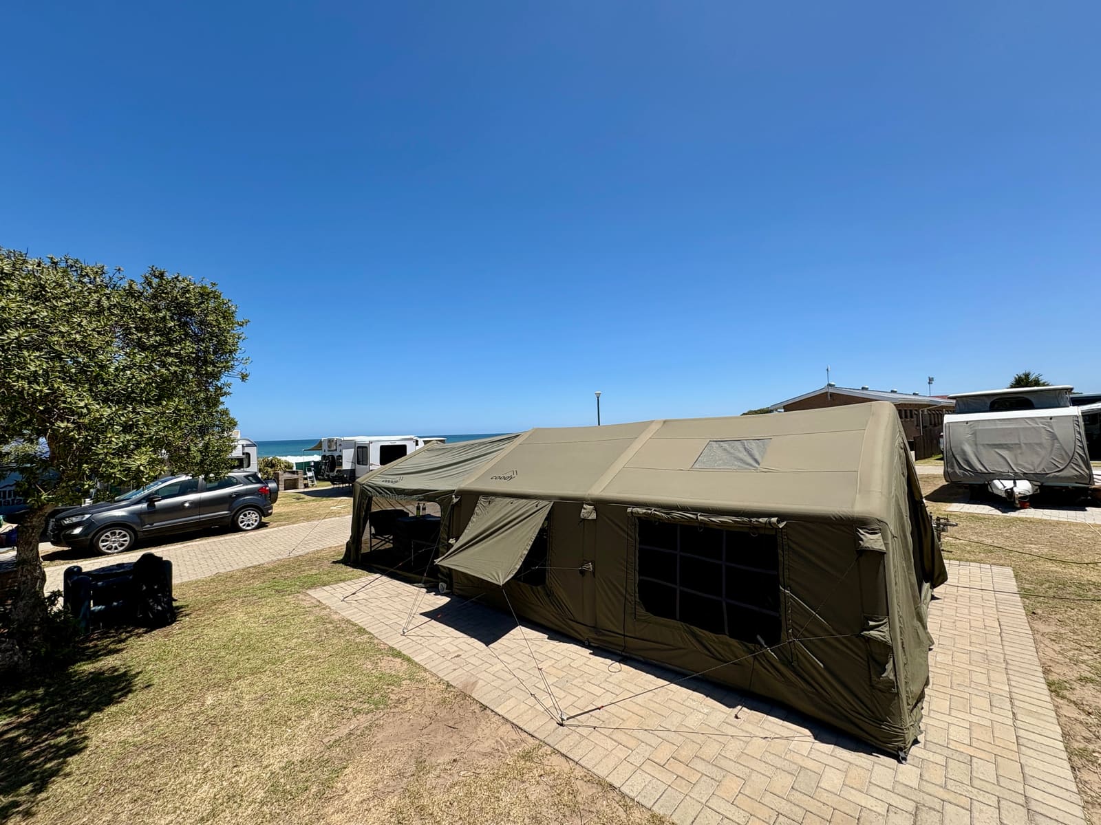 Coody Familia tent set up at Dwarswegstrand campsite