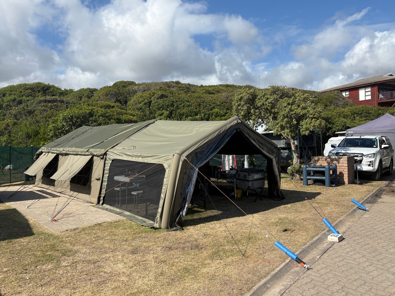 Coody Familia tent on a sunny day at Dwarswegstrand