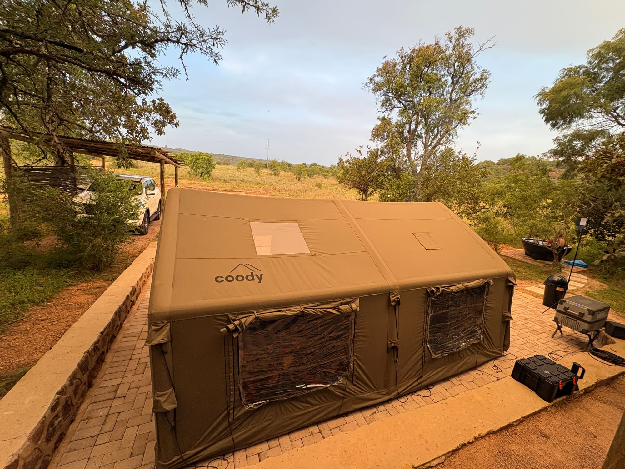 Coody tent set up at Kleinood Guest Farm, Modimolle
