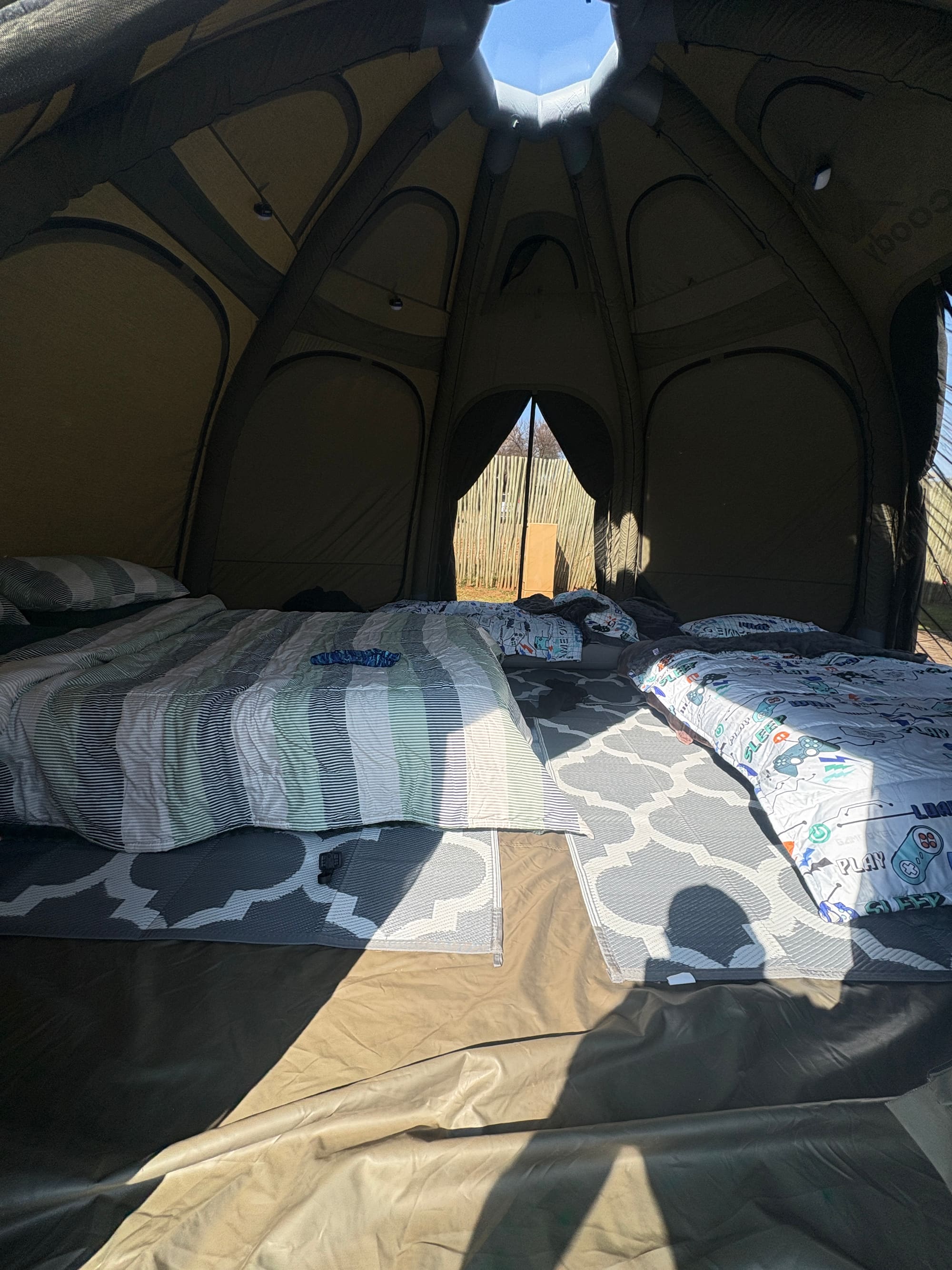 Another view of the kids' beds inside the grey Coody Familia at Konka, Magaliesburg